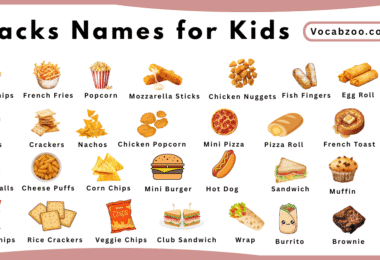 Snacks Names for Kids in English with Pictures