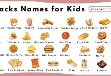 Snacks Names for Kids in English with Pictures