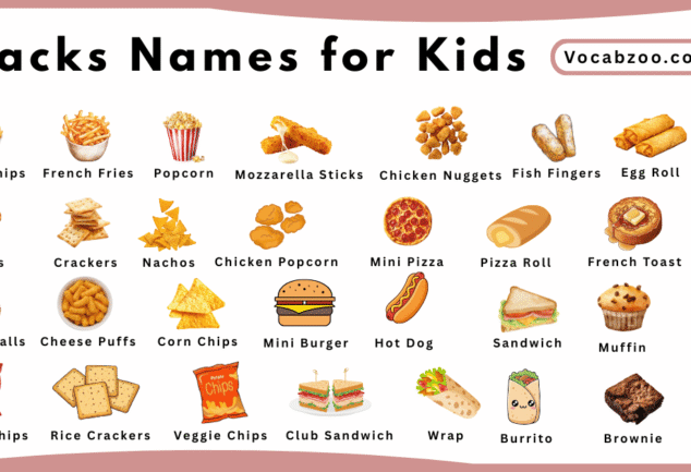 Snacks Types Names 100 Soft Foods Names in English with Pictures