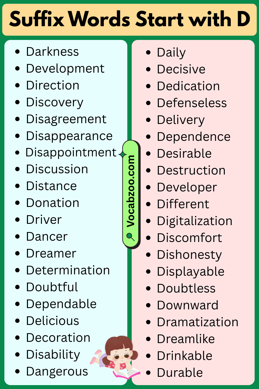 Suffix Words That Start with D