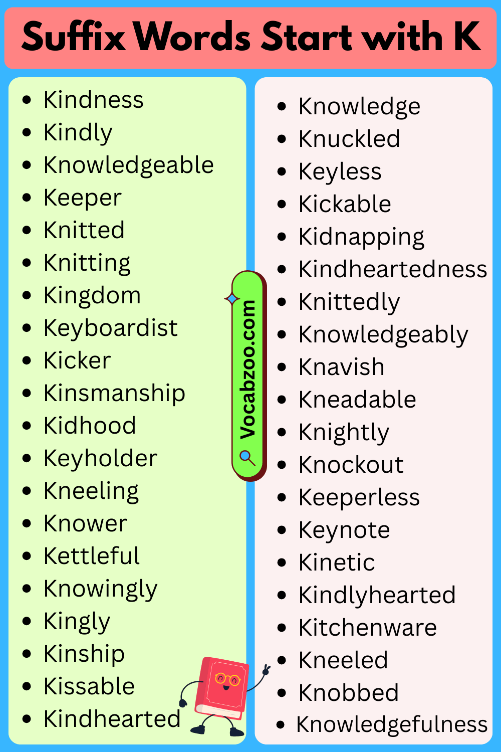 Suffix Words That Start with K
