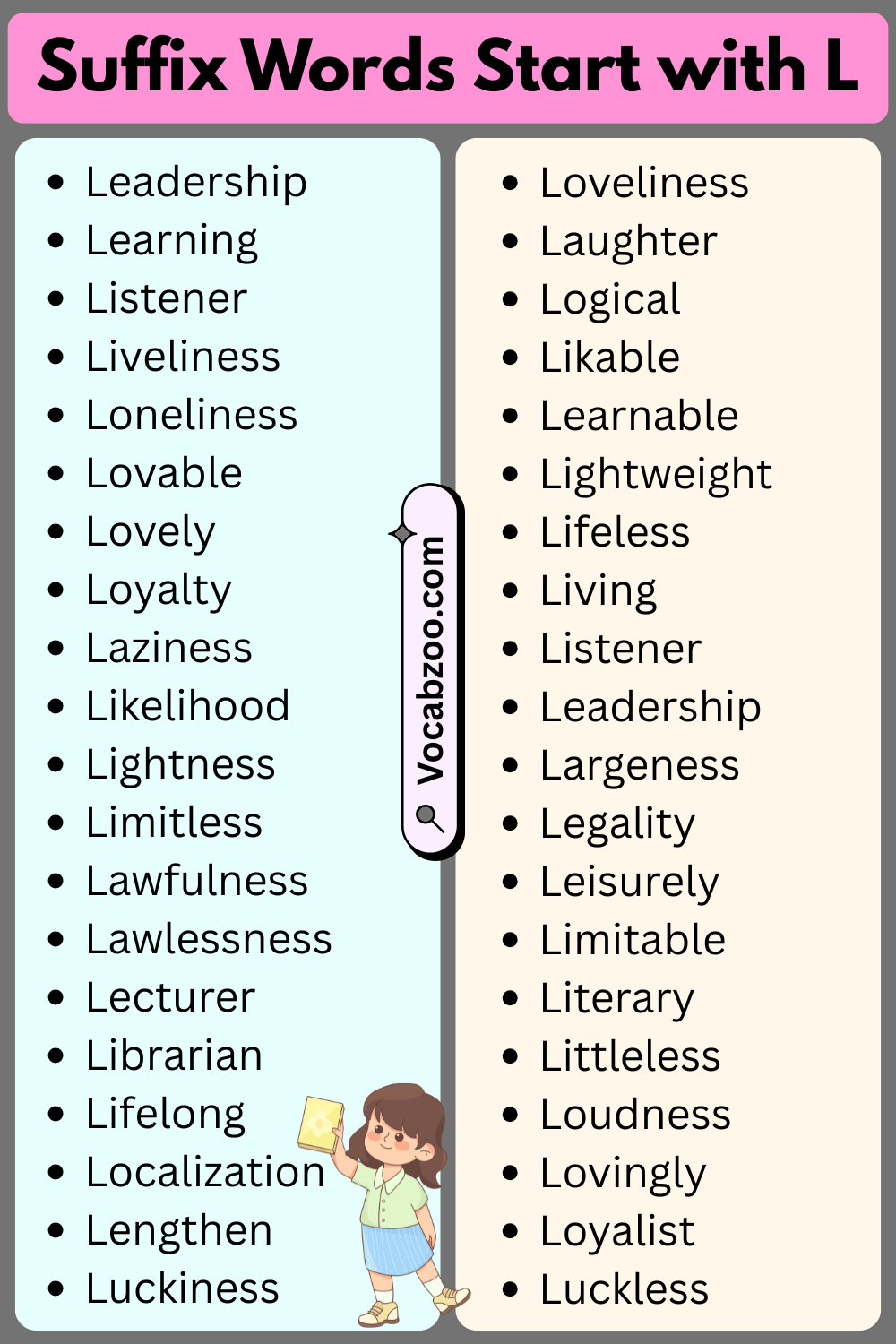 Suffix Words That Start with L