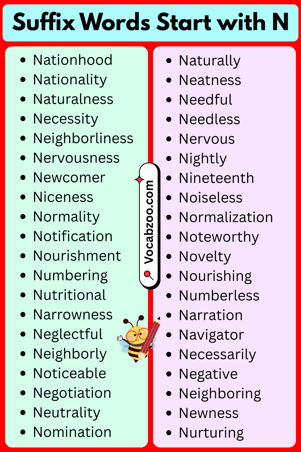Suffix Words That Start with N