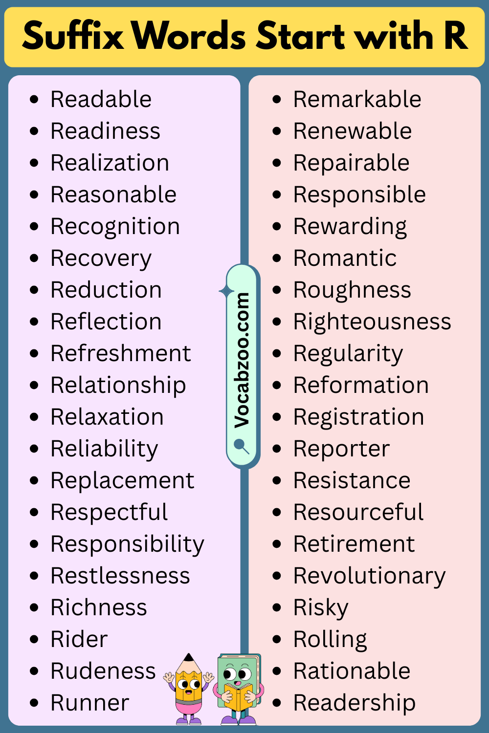 Suffix Words That Start with R