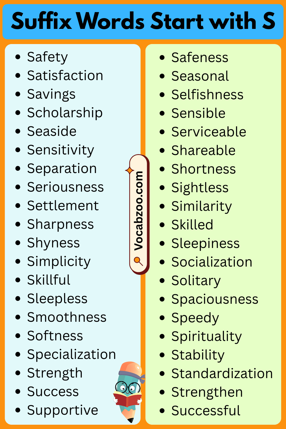 Suffix Words That Start with S