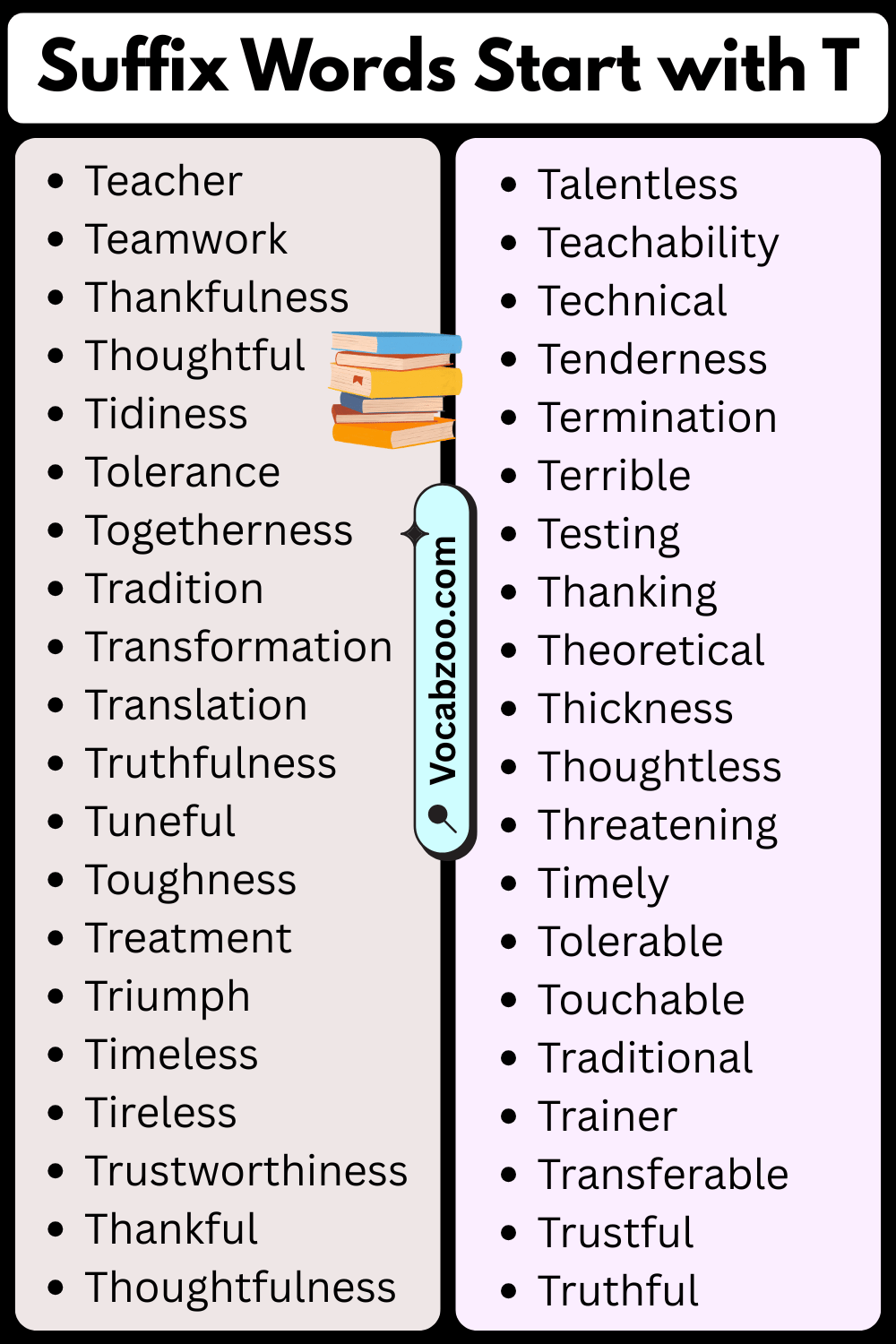 Suffix Words That Start with T