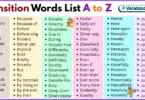 Transition Words List A to Z in English with Pictures