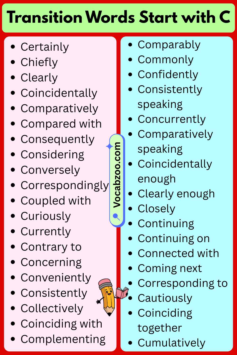 Transition Words That Start with C