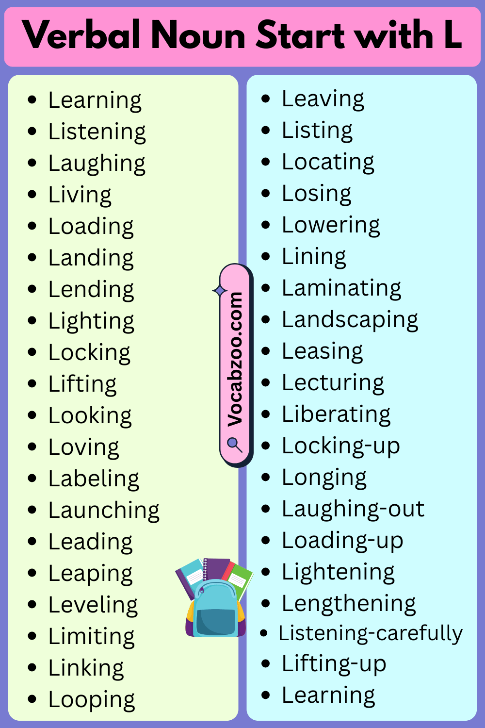 Verbal Nouns That Start with L