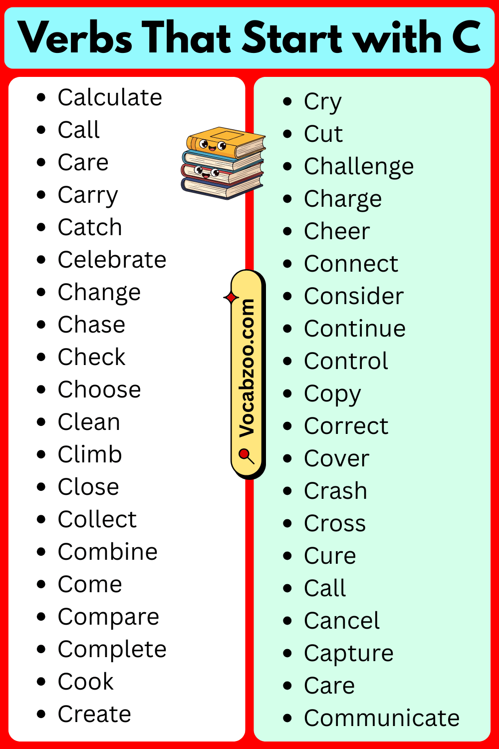 Verbs List That Start with C