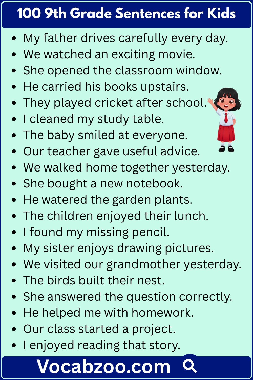 100 9th Grade Sentences for Kids