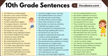 10th Grade Sentences with PDF in English