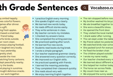 10th Grade Sentences with PDF in English