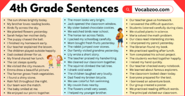 4th Grade Sentences with PDF in English