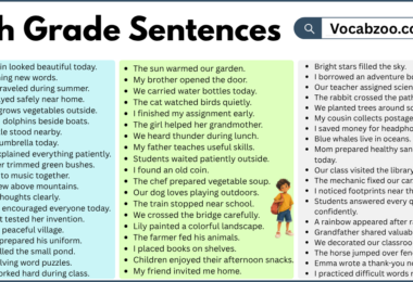 5th Grade Sentences with PDF in English