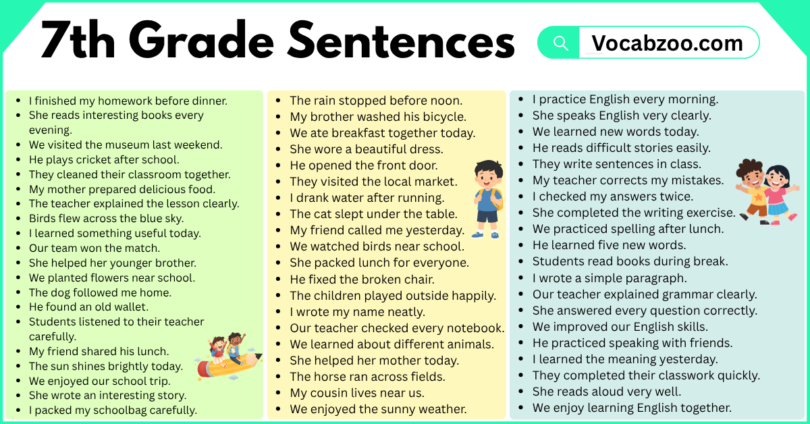 8th Grade Sentences with PDF in English