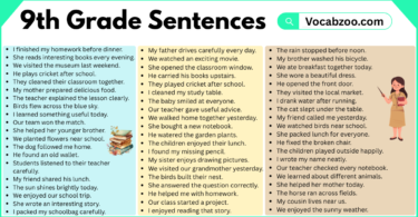 9th Grade Sentences with PDF in English