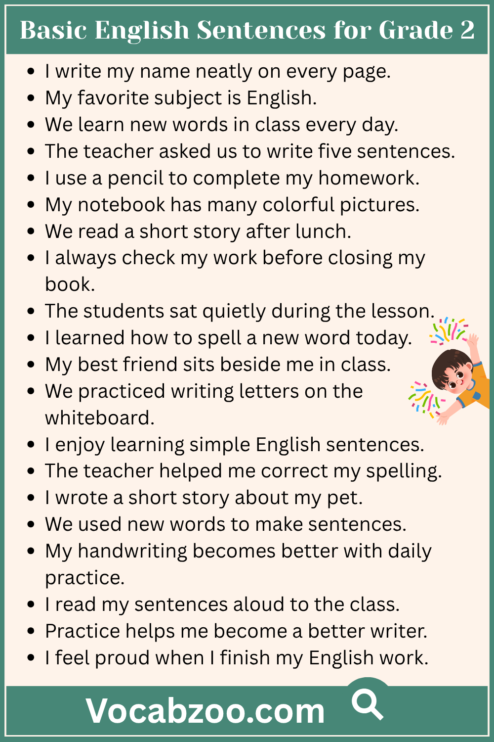 Basic English Sentences for Grade 2