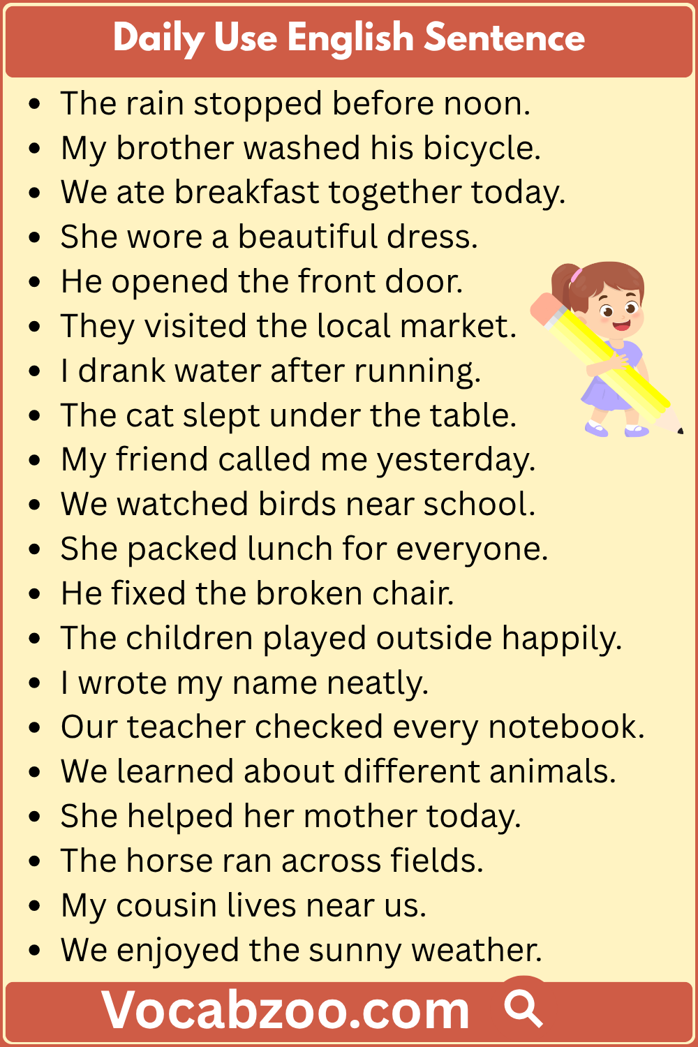 Daily Use English Sentence